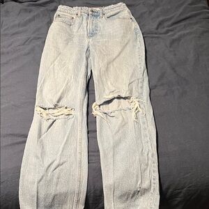 Abercrombie & Fitch Ripped Light Blue Boyfriend Jeans